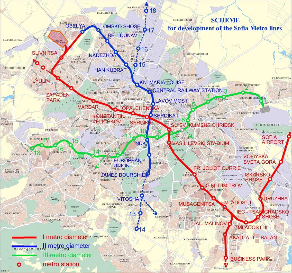 mapa ng Bulgaria metro
