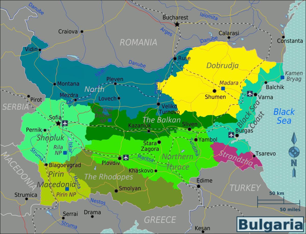 mapa ng Bulgaria paliparan