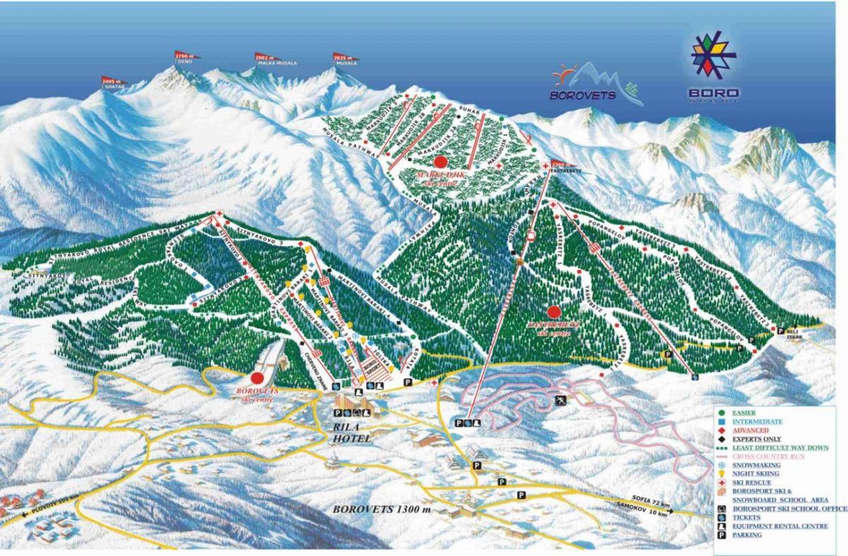 Bulgaria ski mapa