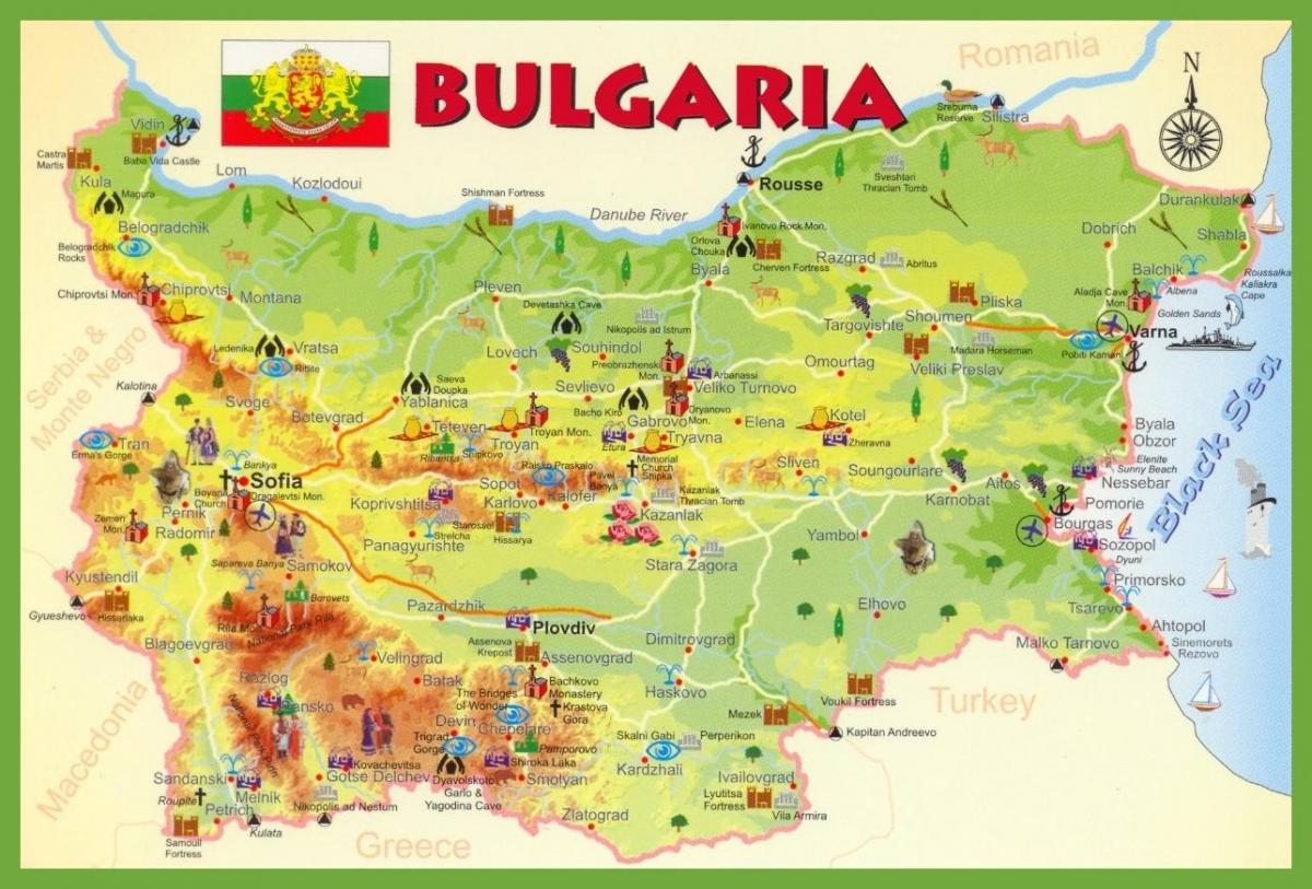 Bulgaria sightseeing mapa