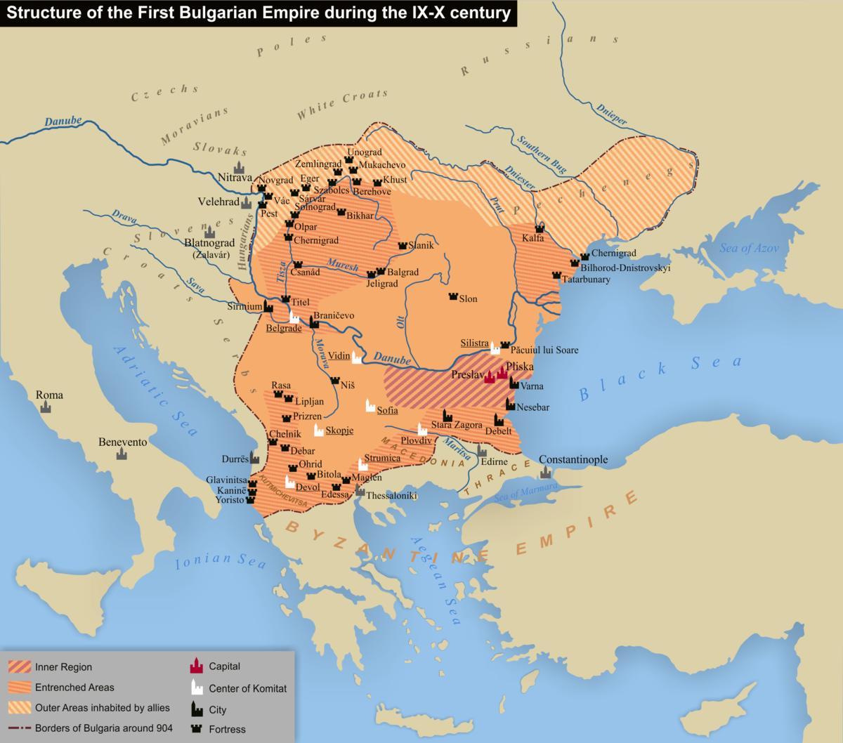 mapa ng Bulgarian empire