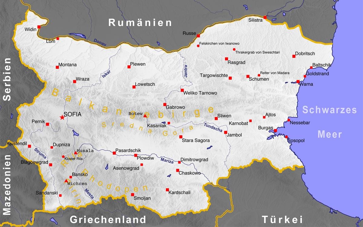 mapa ng Bulgarian seaside