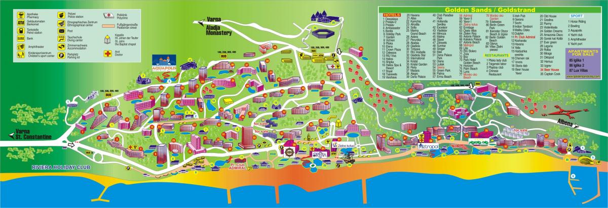 golden beach Bulgaria mapa