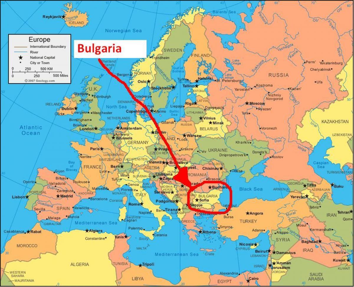 mapa Bulgaria nakapalibot na mga bansa