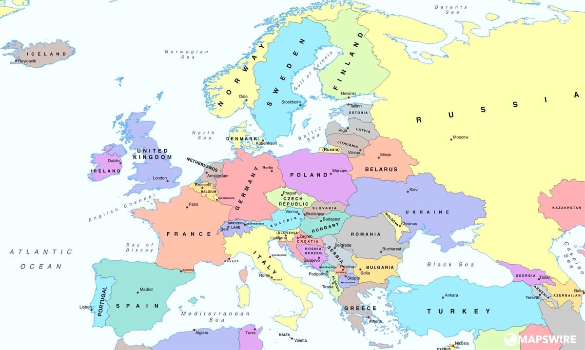 mapa ng europa na nagpapakita ng Bulgaria
