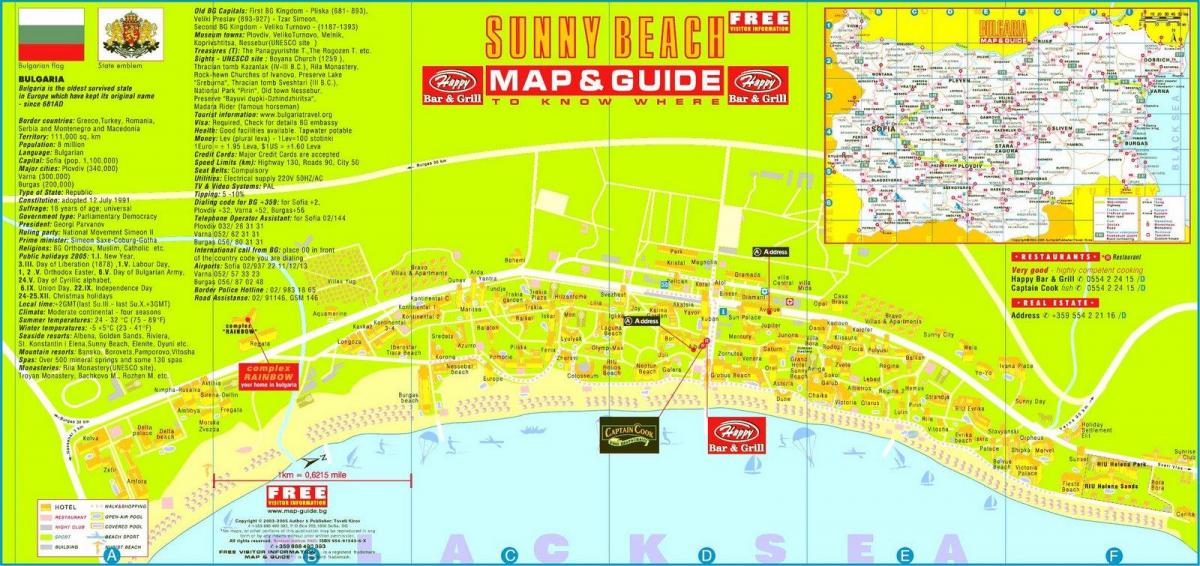 turista mapa ng maaraw beach Bulgaria