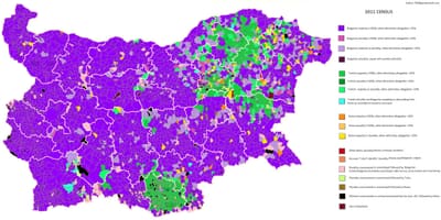 Mapa ng Bulgaria etniko