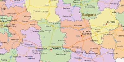 Mapa ng Bulgaria pampulitika