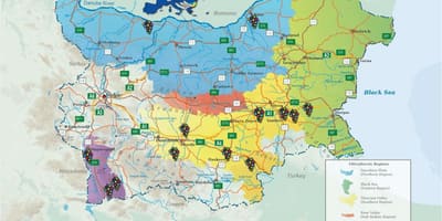 Mapa ng Bulgarian alak