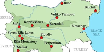 Mapa ng Bulgarian monasteryo