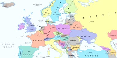 Mapa ng europa na nagpapakita ng Bulgaria