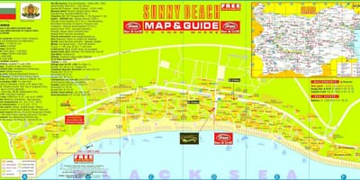 Turista mapa ng maaraw beach Bulgaria